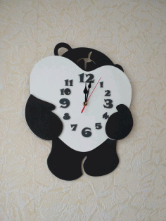 Laser Cut Bear Wall Clock Free DXF File