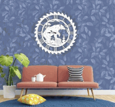 Laser Cut Bear Wall Clock Wall Decor Free Vector File, Free Vectors File