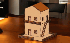 Laser Cut Beautiful Miniature House For School Project Free DXF File