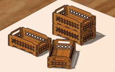 Laser Cut Beautiful Stackable Box Storage Basket Free Vector File