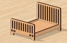 Laser Cut Bed Toy Dollhouse Furniture Free DXF File