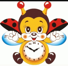Laser Cut Bee Clock For Kids Room Template Free Vector File