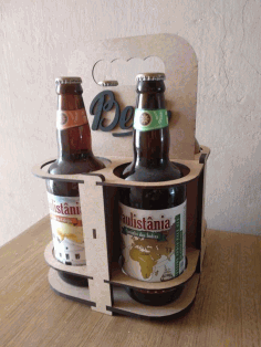 Laser Cut Beer Holder 4 Packs 3mm Free DXF File, Free Vectors File