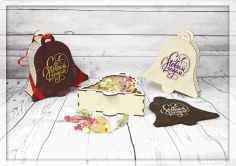 Laser Cut Bell Shaped Gift Box Wooden Candy Box Free Vector File