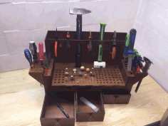 Laser Cut Bench Top Tool Organizer Workshop Tool Holder 4mm Free Vector File