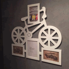 Laser Cut Bicycle Photo Frame Family Picture Frame Free Vector File