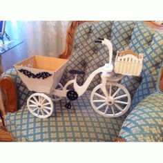 Laser Cut Bike Bicycle With Baskets Free Vector File