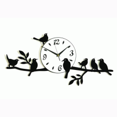 Laser Cut Bird Clock Model Free Vector File, Free Vectors File