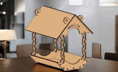 Laser Cut Bird Feeder Wooden Hanging Bird House Design Free Vector File