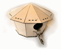 Laser Cut Bird House 2mm Plywood Free DXF File