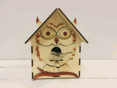 Laser Cut Bird House Shaped Like An Owl Free Vector File