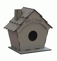 Laser Cut Bird Nest Box Free DXF File