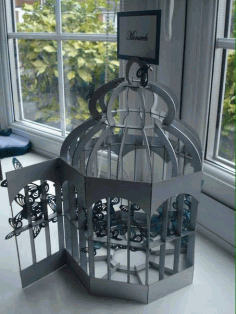 Laser Cut birdcage2-1 Free Vector File, Free Vectors File