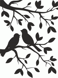 Laser Cut Birds Stencil Free DXF File