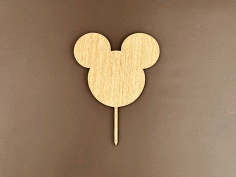 Laser Cut Blank Mickey Mouse Cake Topper Free Vector File