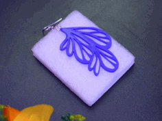 Laser Cut Blue Acrylic Earring Free DXF File