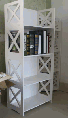 Laser Cut Bookshelf Template 3d Puzzle Free Vector File