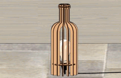 Laser Cut Bottle Shaped Table Lamp Free Vector File