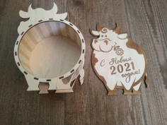 Laser Cut Box Bull Free DXF File