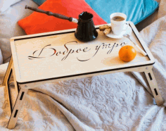Laser Cut Breakfast Table In Bed Free Vector File