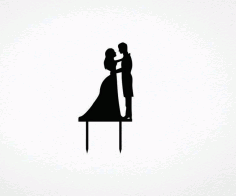 Laser Cut Bride And Groom Cake Topper Free Vector File