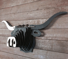 Laser Cut Buffalo Head 3d Puzzle Free DXF File