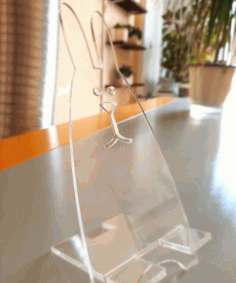 Laser Cut Bunny Acrylic Phone Stand Free Vector File