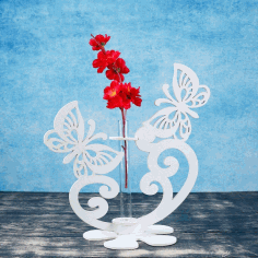 Laser Cut Butterflies Flask Planter Free Vector File