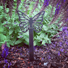 Laser Cut Butterfly Garden Stake Garden Decoration Free DXF File