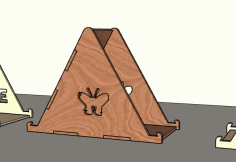 Laser Cut Butterfly Mobile Phone Stand 5mm Free DXF File