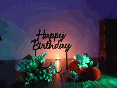 Laser Cut Cake Topper Happy Birthday Wooden Free Vector File