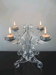 Laser Cut Candle Holder Stand Free Vector File