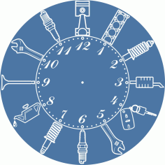Laser Cut Car Service Workshop Repair Garage Owner Wall Clock Free Vector File