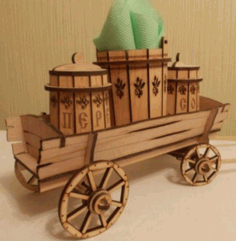 Laser Cut Cart Salt And Pepper Shaker Holder Stand With Napkin Holder Free Vector File