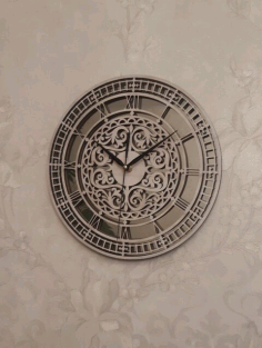 Laser Cut Carved Wall Clock Free Vector File, Free Vectors File