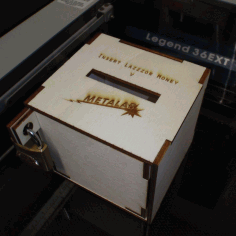 Laser Cut Cash Box 4mm Free DXF File