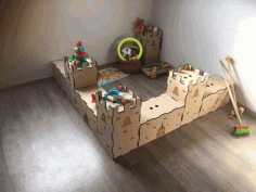 Laser Cut Castle Toy Storage Box Free Vector File