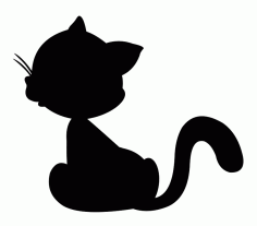 Laser Cut Cat Customize Tag Silhouette Free Vector File