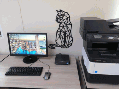 Laser Cut Cat Polygon Art Wall Decor 3d Sculpture Art Free DXF File