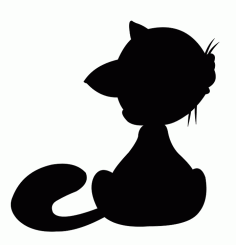 Laser Cut Cat Tag Personalized Pet Silhouette Free Vector File