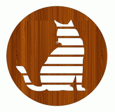 Laser Cut Cat Wood Gift Tag Design Free Vector File