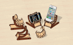 Laser Cut Cell Phone Stand Mobile Holder Free DXF File