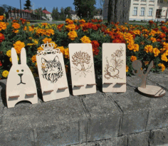 Laser Cut Cell Phone Stands Wood Decor Free Vector File