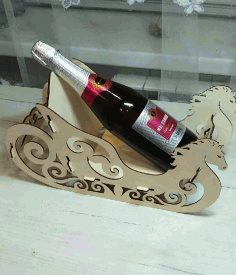 Laser Cut Champagne Sleigh Free Vector File