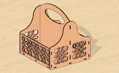 Laser Cut Chocolate And Flower Basket Free Vector File