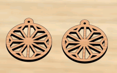Laser Cut Christmas Dangle Earrings Wood Free DXF File