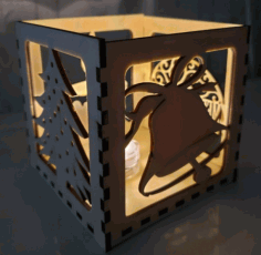 Laser Cut Christmas Tea Light Free DXF File