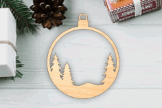 Laser Cut Christmas Tree Bauble Ornament Decorations Free Vector File