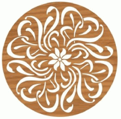Laser Cut Circular Ornament Pattern Free DXF File