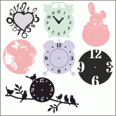 Laser Cut Clock Templates Free DXF File